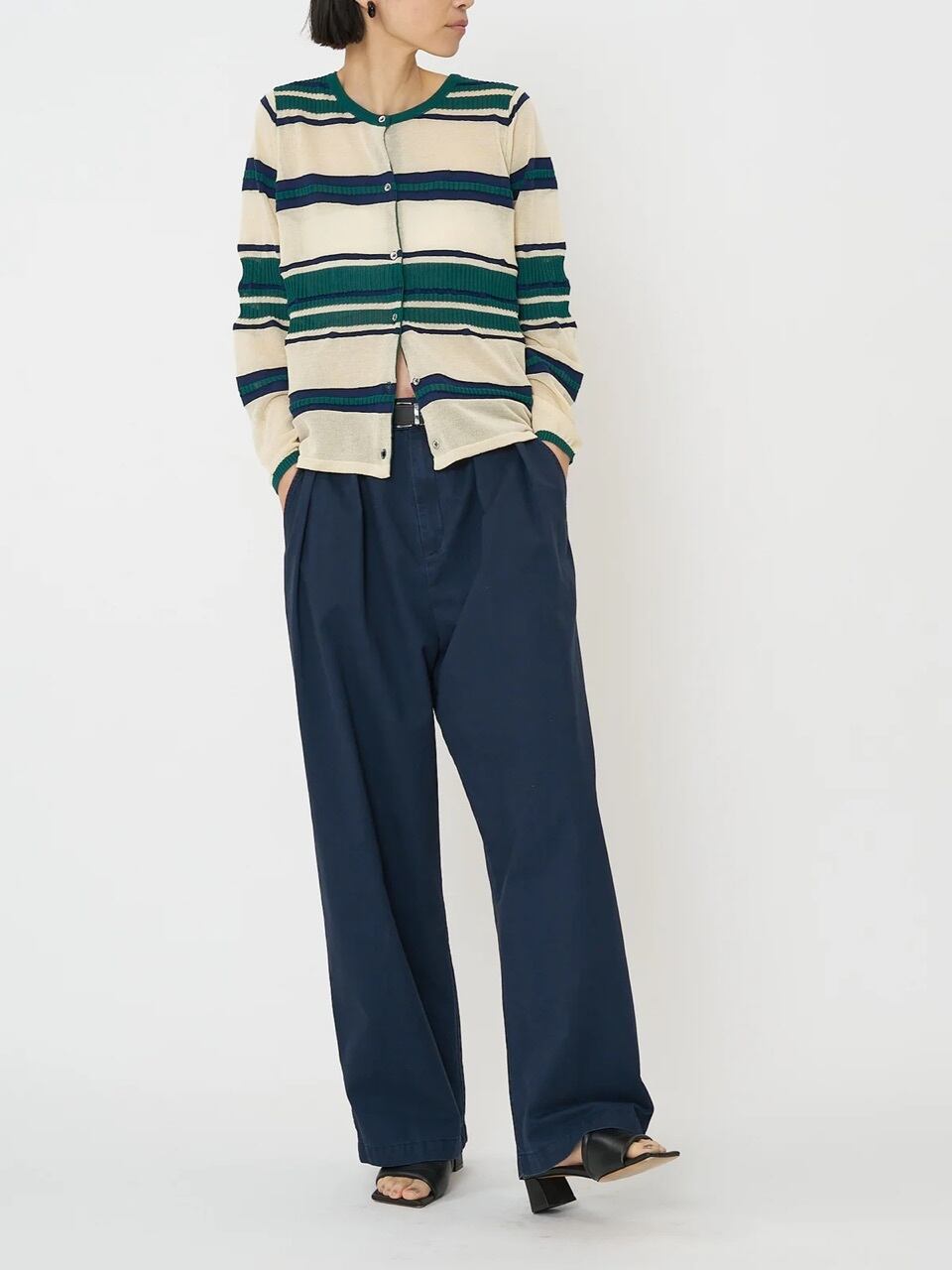 【CHIGNON】マルチボーダーカーディガン 9561-090