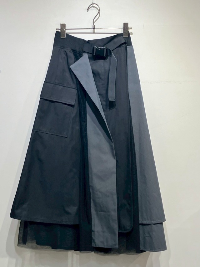BLANC basque　ツイル×チュールスカート