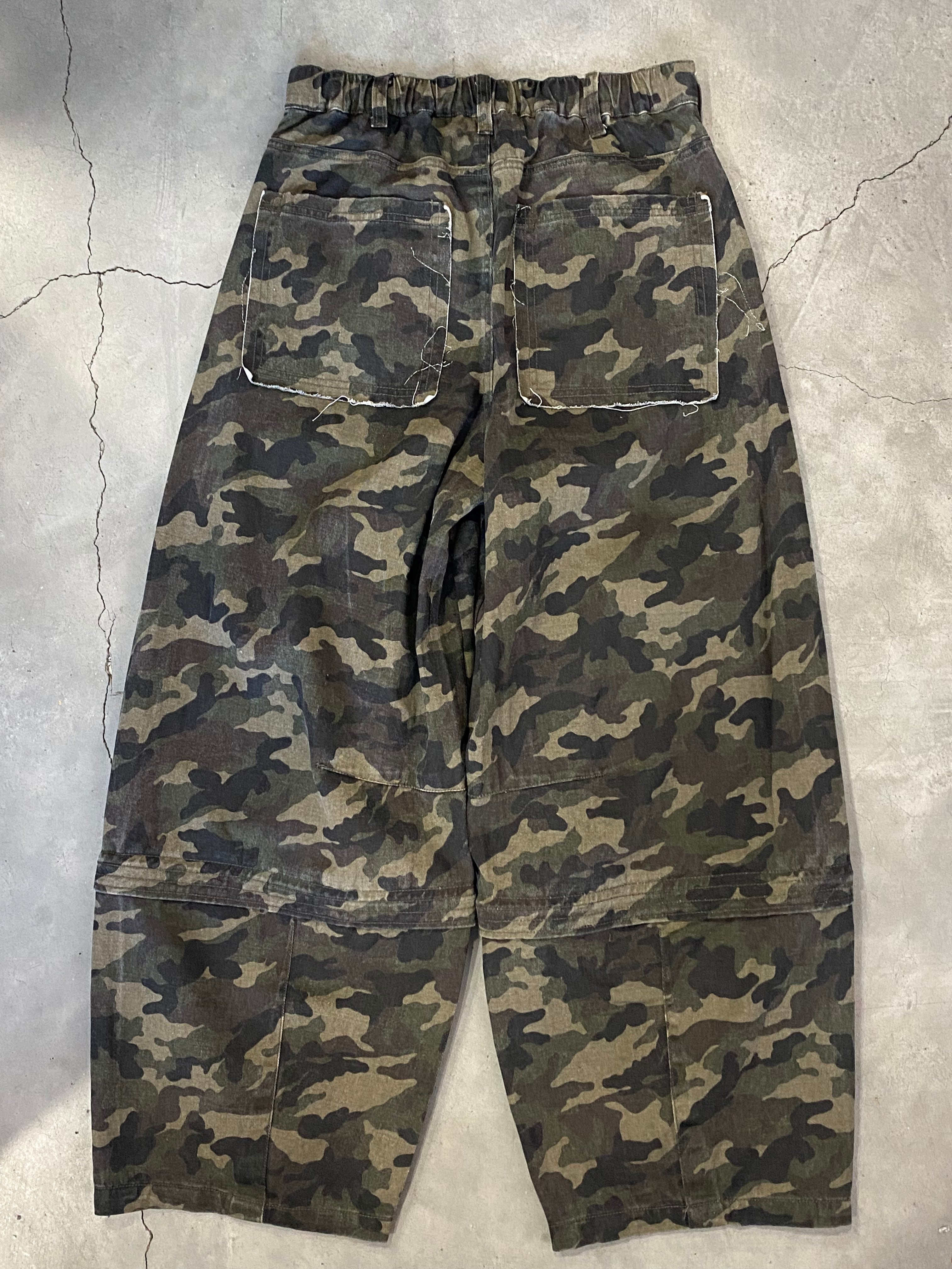 新品] 迷彩 2WAYデザイン ダブルニー カーブパンツ メンズ ストリート
