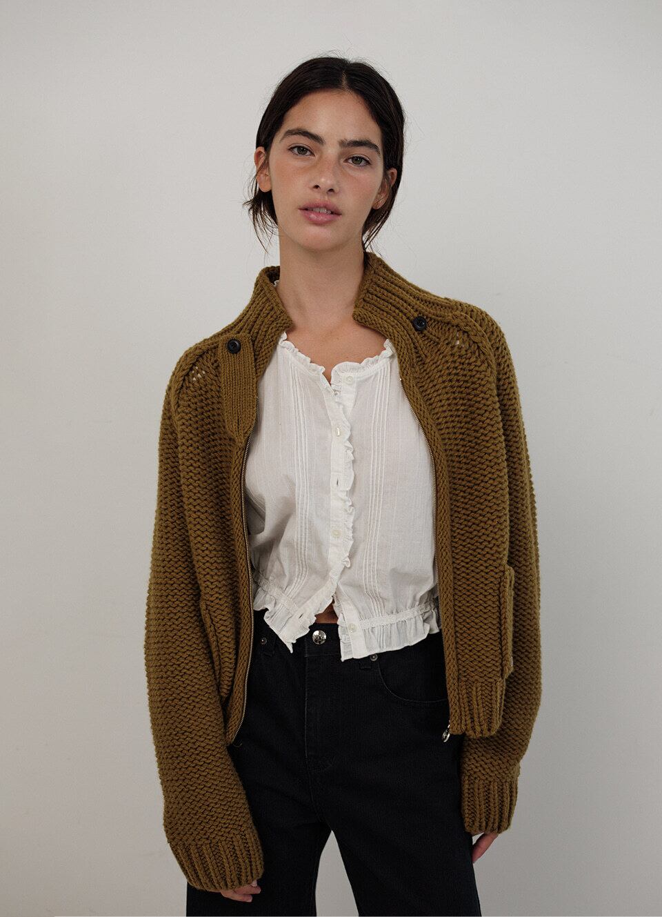 The Barnnet] Soap Zip-Up Knit Cardigan_Grey 正規品 韓国ブランド