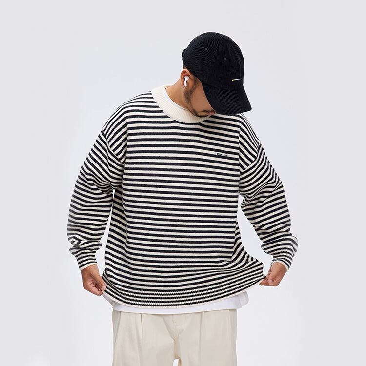 ★RETRO STRIPED LONG SLEEVE SWEATER　　　A0833