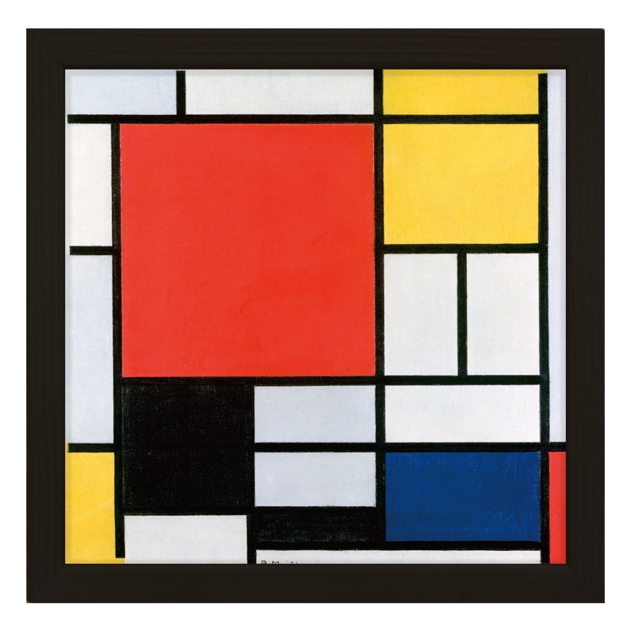 [額縁付き] 赤、青、黄のコンポジション ピート・モンドリアン アートポスター 223×223mm 天然木 ポスターフレーム 木製 絵画 名画 日本製 APFS110 - 5
