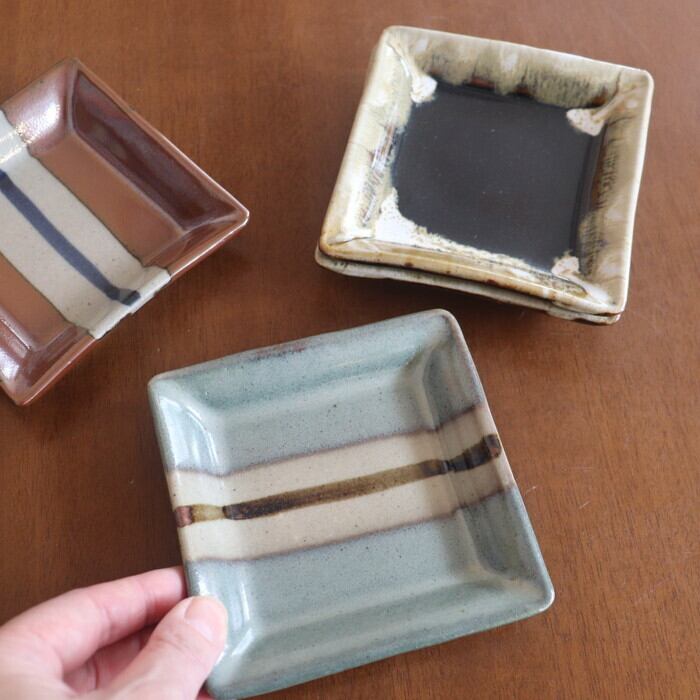 益子焼 健一窯 四角皿 Mashiko-yaki Square plate #157 | 和食器のお店