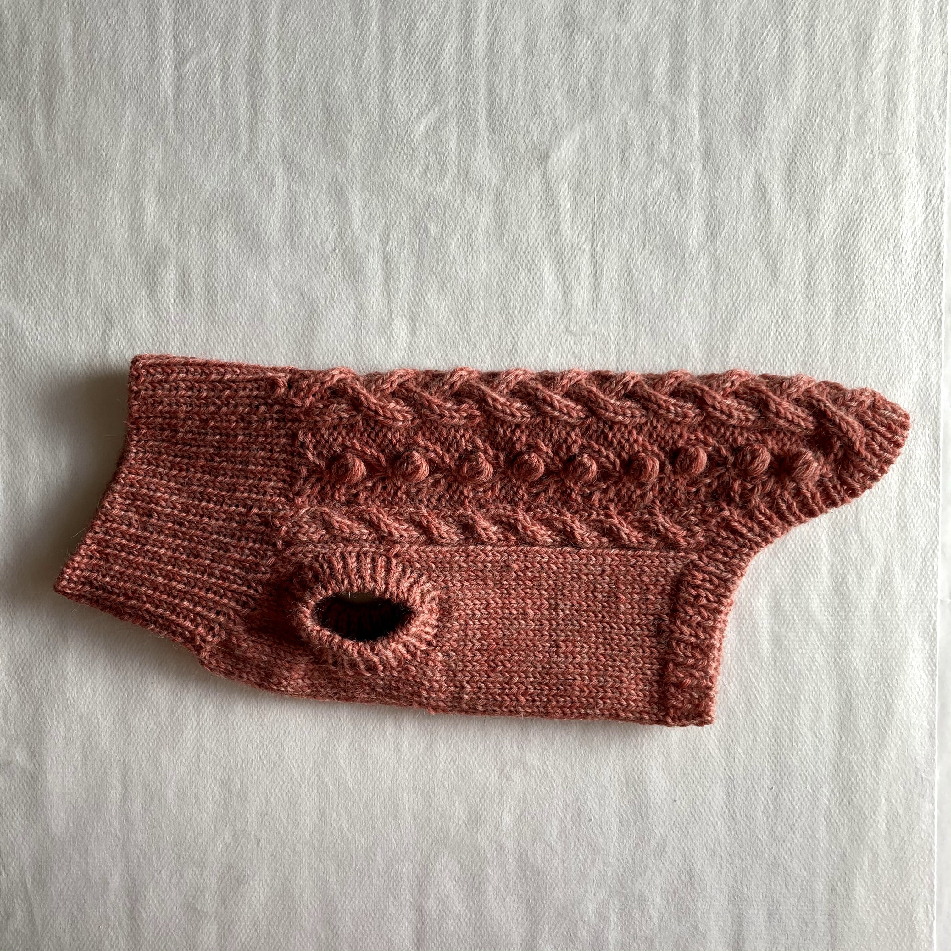 ●専用● 犬服 手編みアランセーター バイカラー ケーブル模様 アランツイードで編む！かのこダイヤのアラン模様ワンコニット