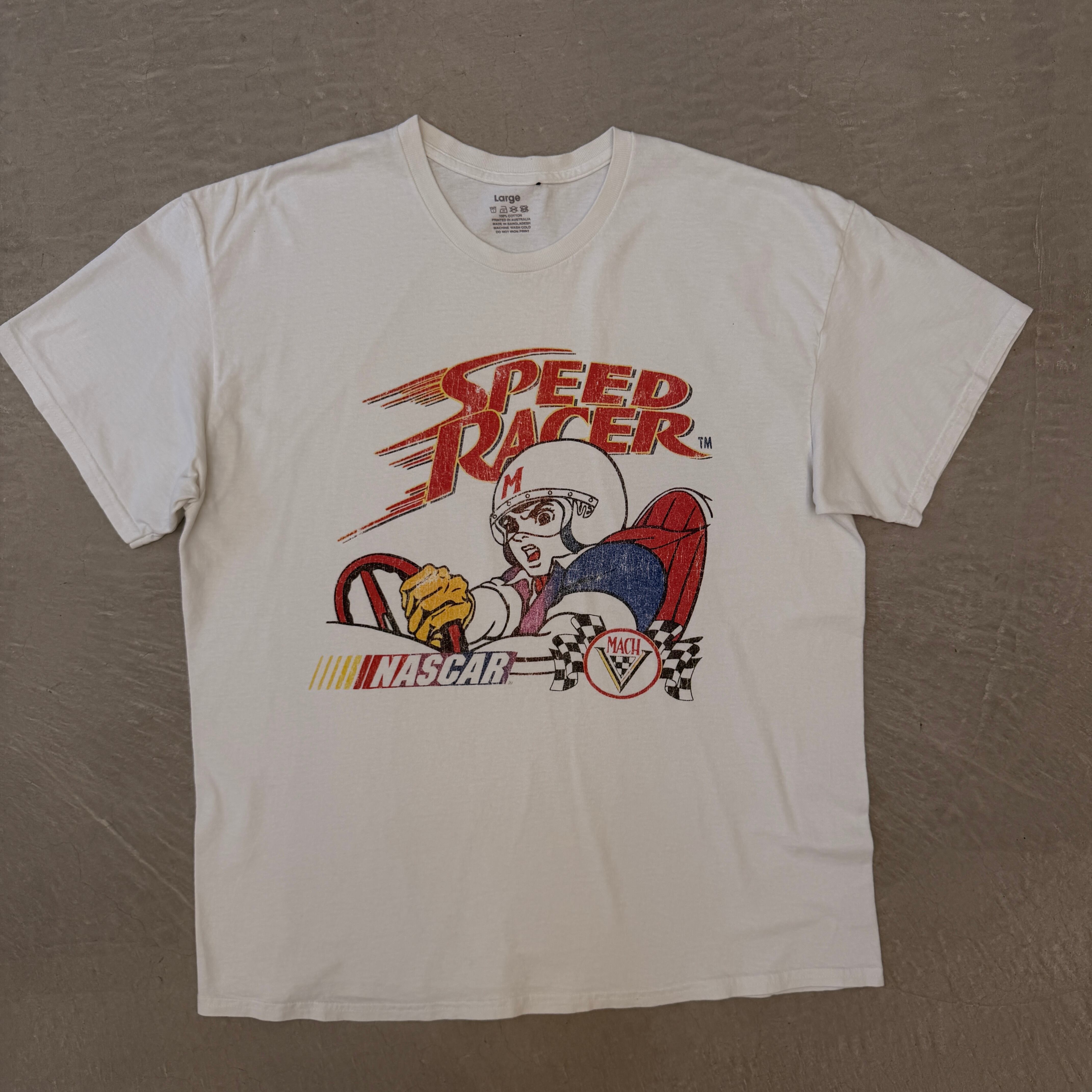 SPEED RACER Mach GoGoGo Vintage Cotton T-shirt White L | ASSET