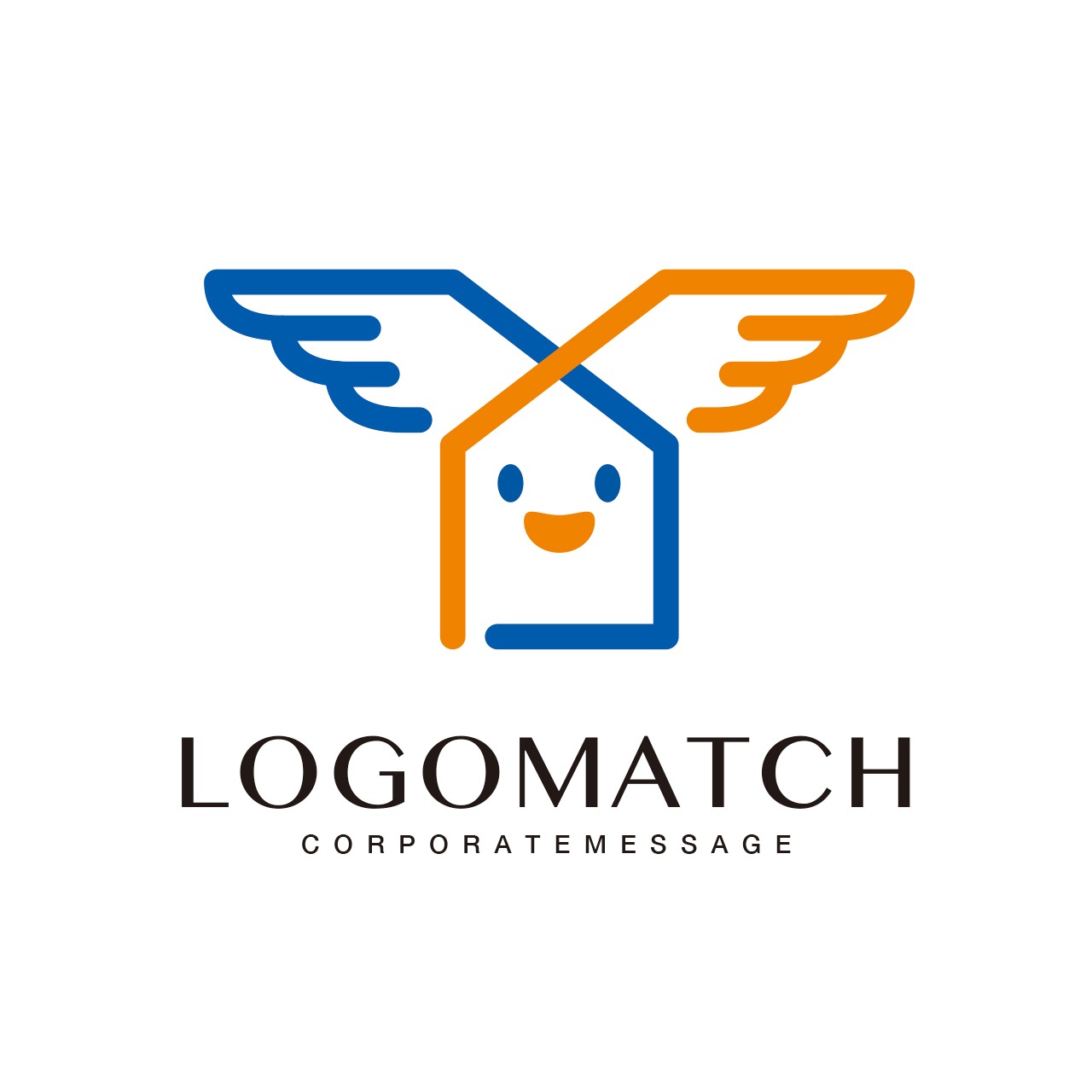 翼のある家のロゴ