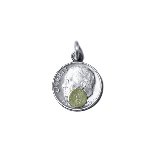 BW Roosevelt Dime Coin Pendant Top-TD