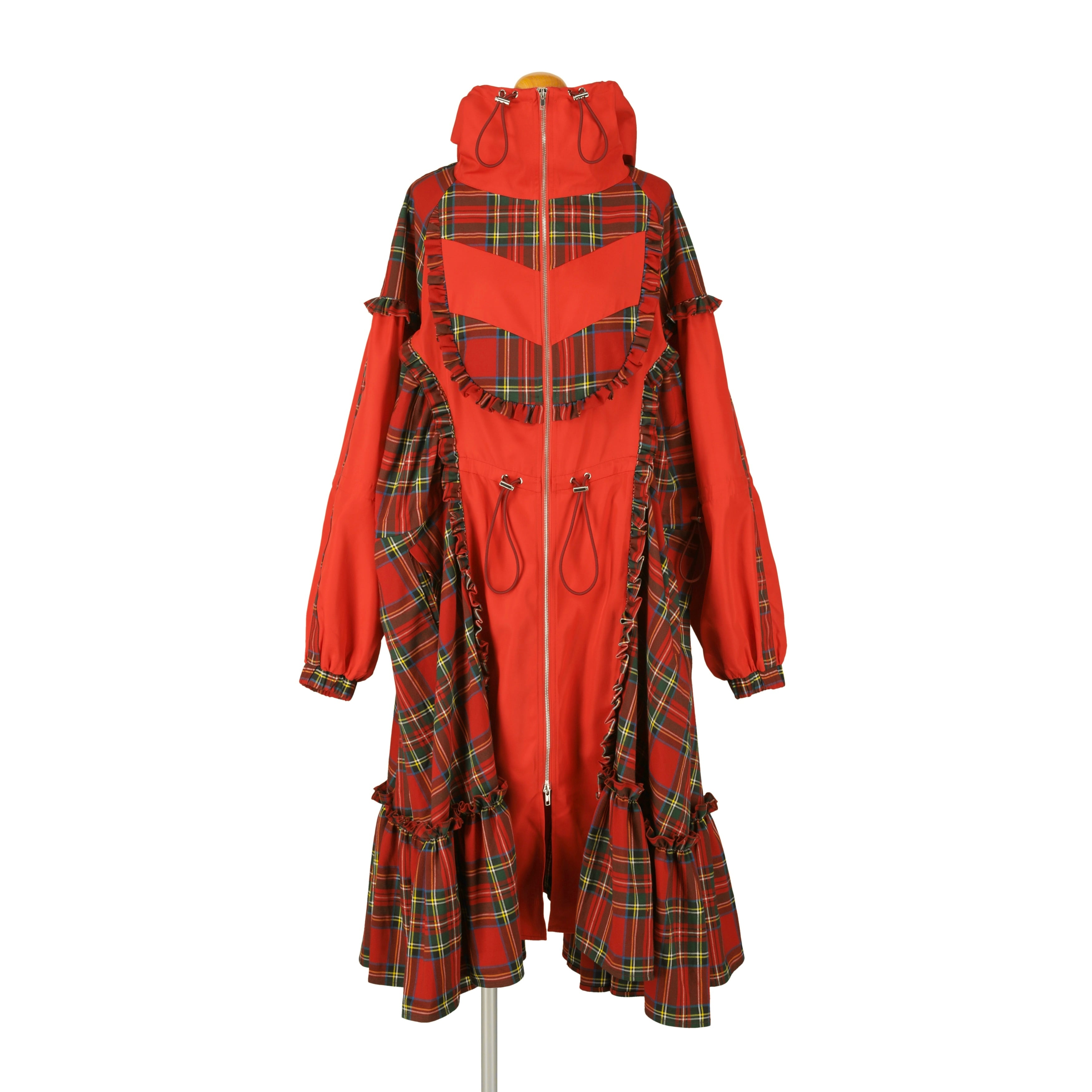 トラックフーディーワンピース　RED