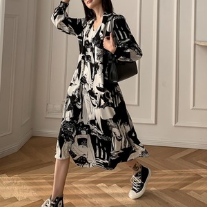 個性的プリントワンピース　21582