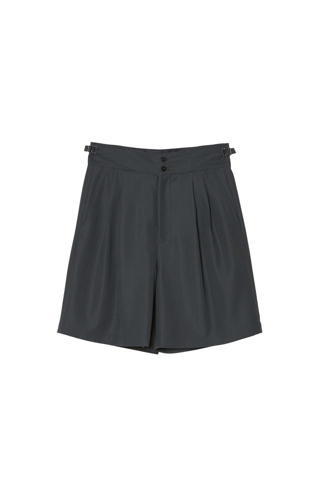 TWO TUCKS WIDE SHORTS(CHARCOAL)