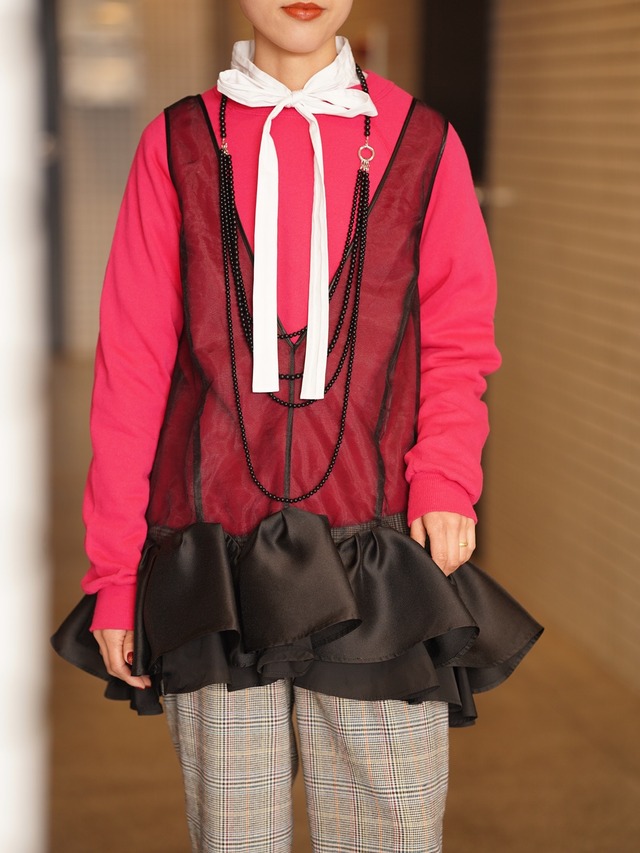 MAISON SPECIAL(メゾンスペシャル) “Lily Hem Tunic(BLACK)”