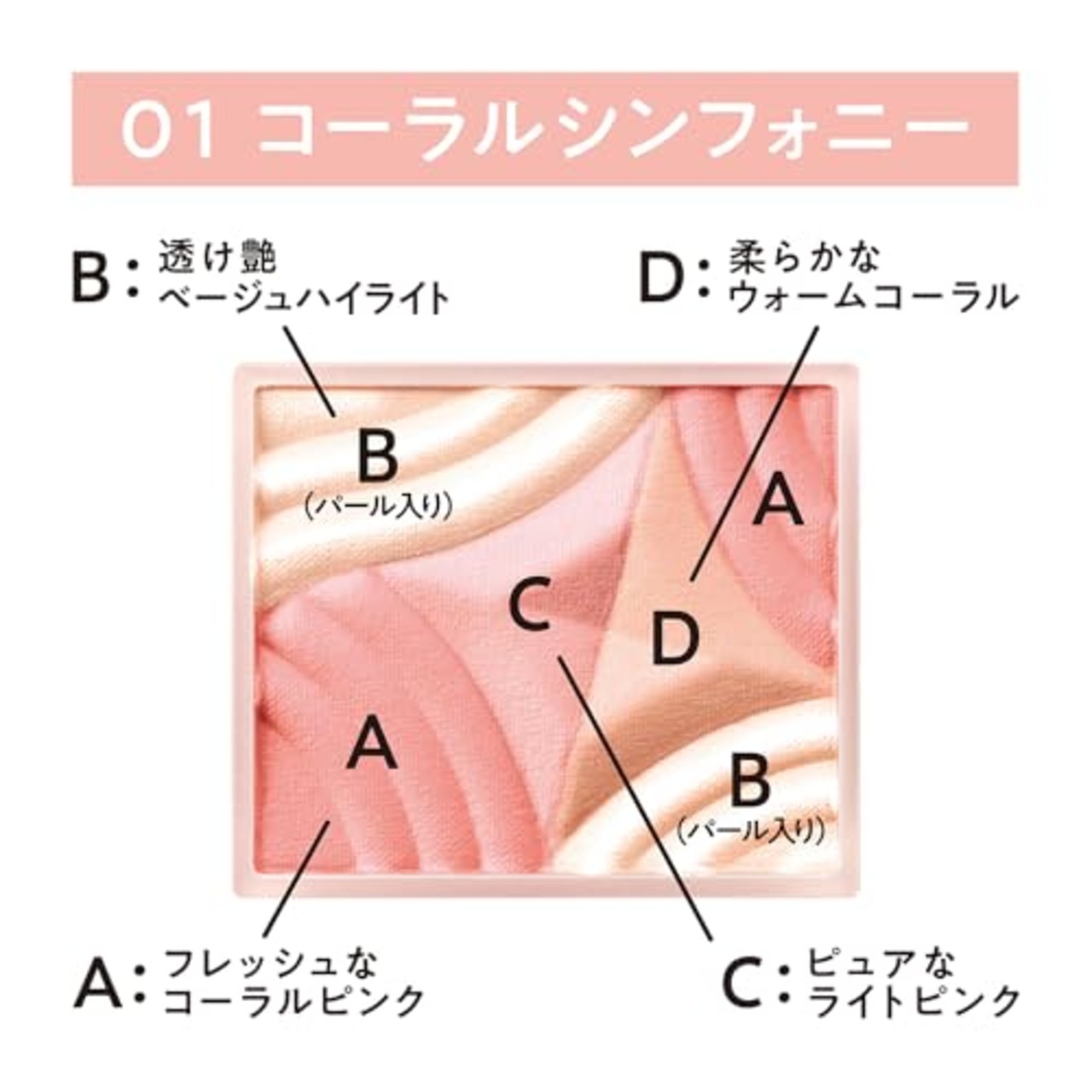 セザンヌ ブレンドカラーチーク 01 コーラルシンフォニー 4.5ｇ 印象をコーディネートするグラデーションチーク