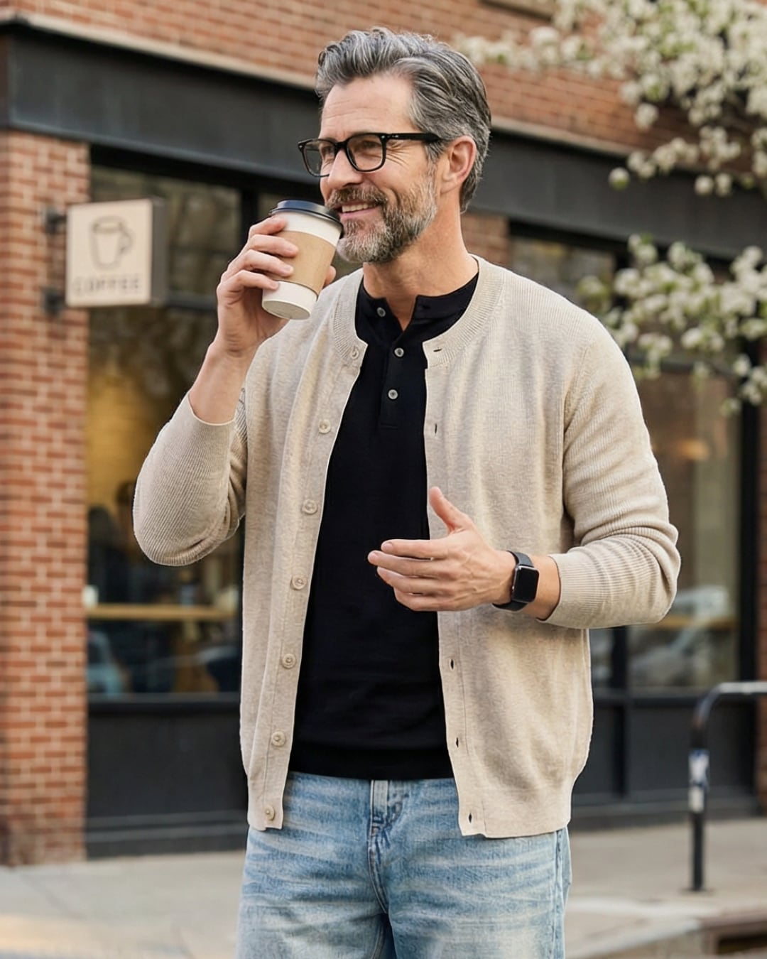 クリーンシルエット ニットカーディガン 3色 A0291