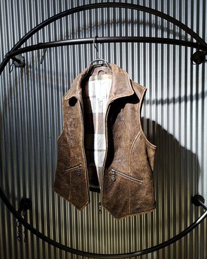 80-90's leather vest