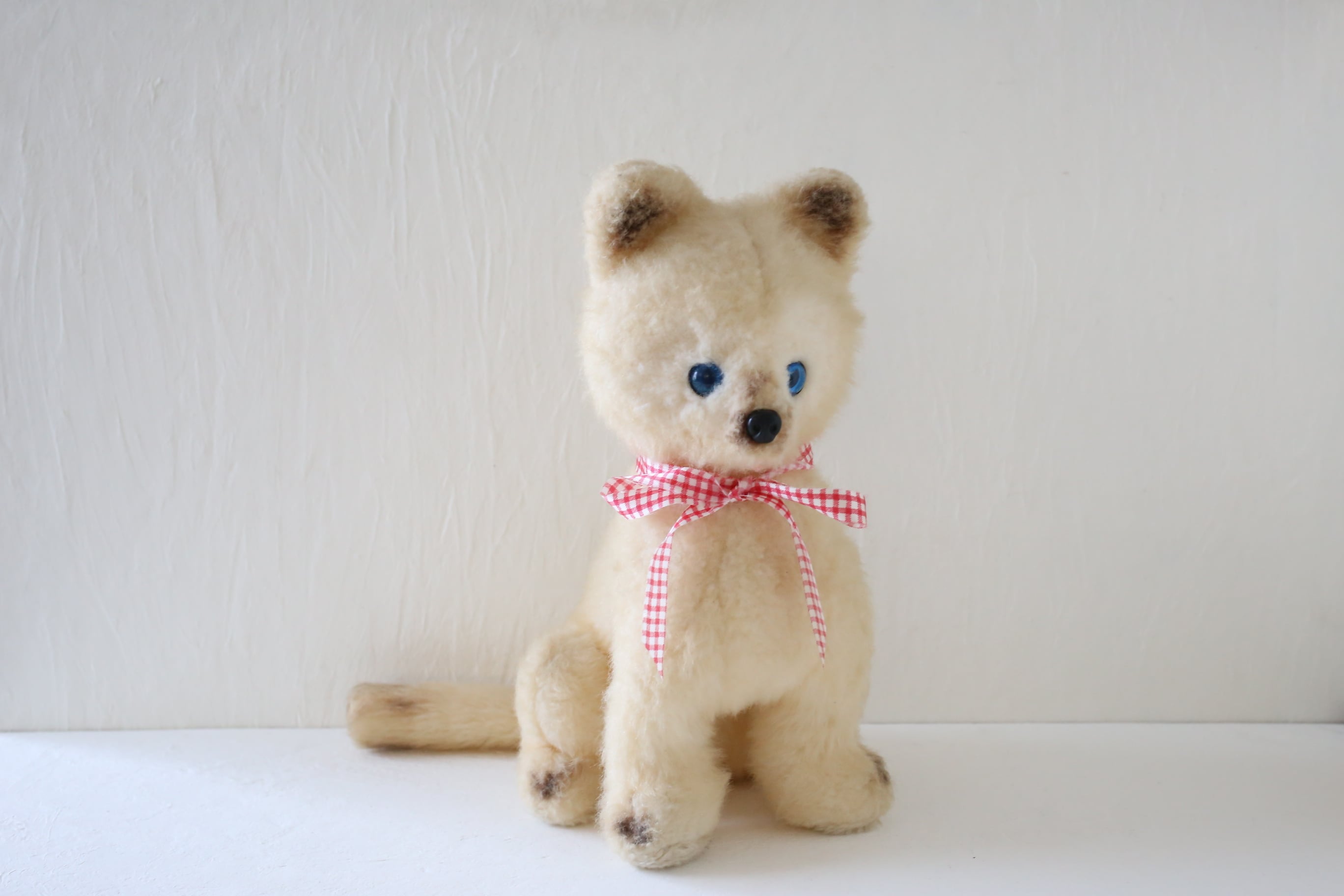 フランス アンティーク ヴィンテージ お座りネコ ぬいぐるみ 33cm N-03916