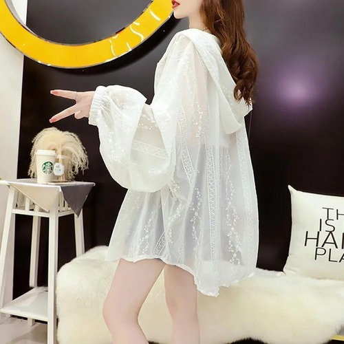 大きいサイズ シアー　トップス　パーカー　レディース 春夏　 新品 長袖