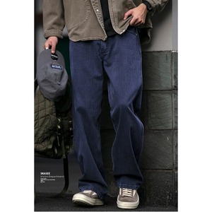 Straight Plain Denim Cargo-Pants【B0203】