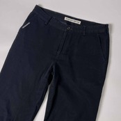 Mademoiselle NON NON マドモアゼル ノンノン クロップド丈 パンツ M/ブラック ネイビー系 レディース