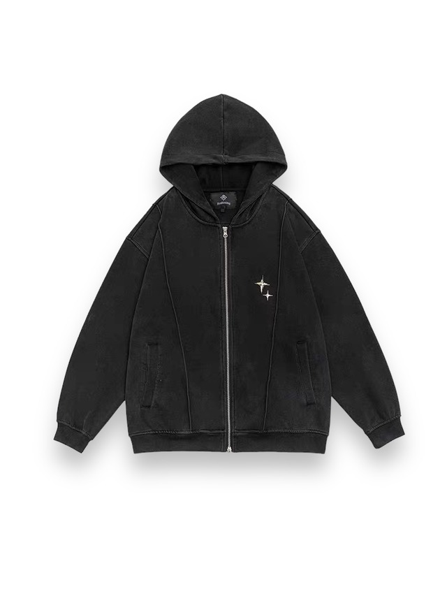 【PLANET STUDIO】star badge switching hoodie