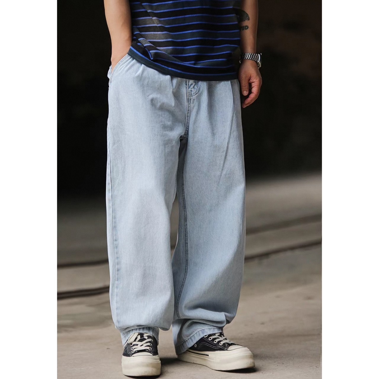 Relaxed straight denim pants 1477 - 4