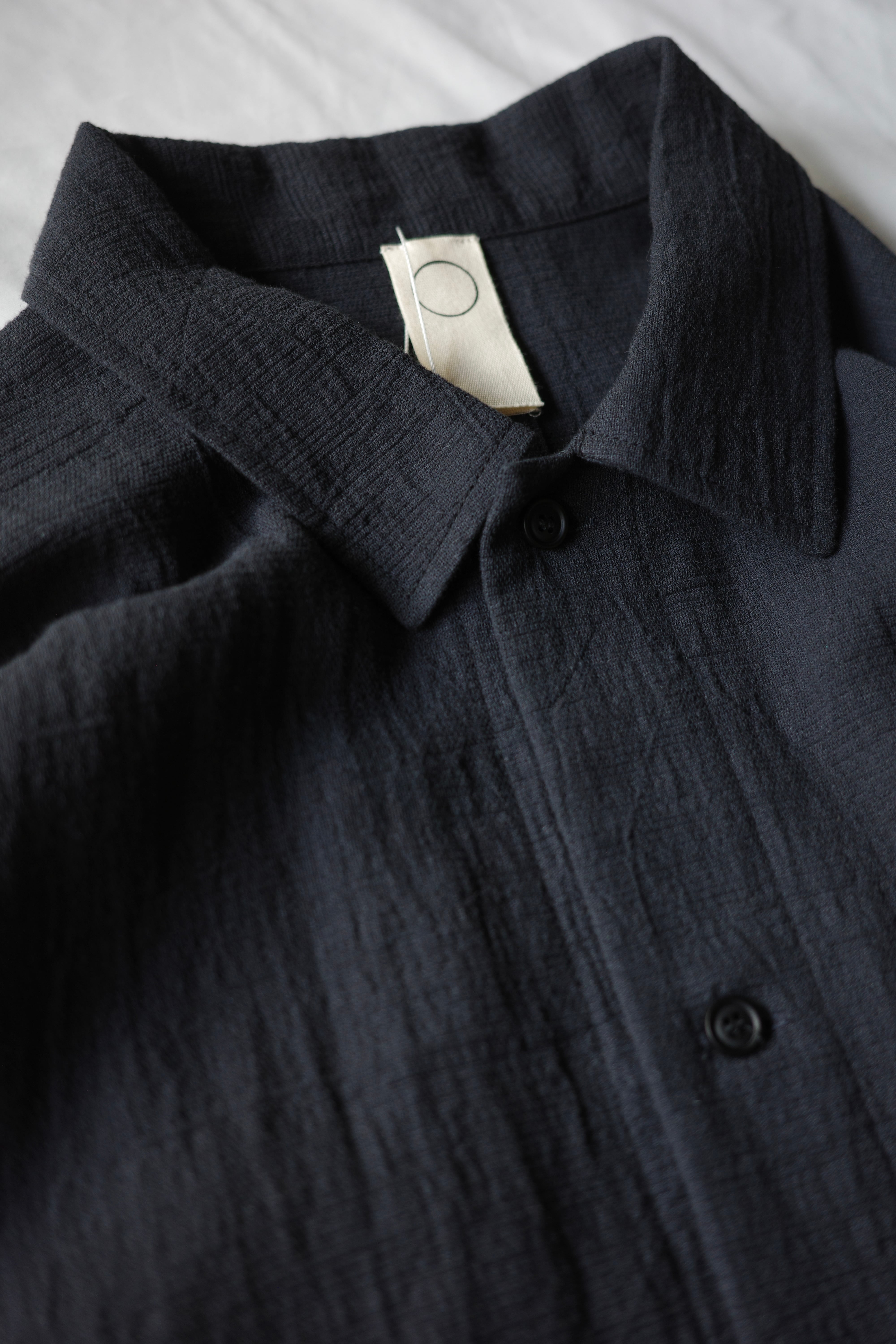 O project【WIDE FIT SHIRT/ WASHED PANAMA COTTON LINEN -Midnight