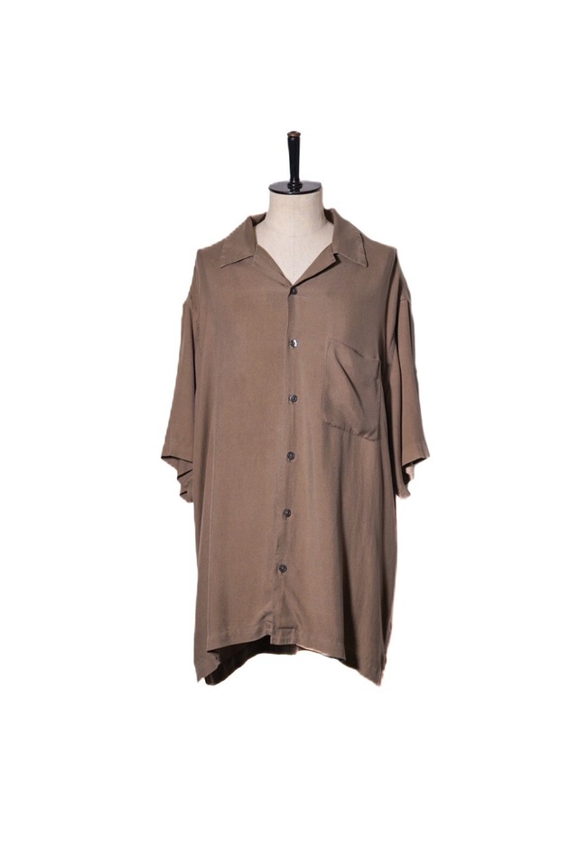 1990's heavy silk open collar shirt