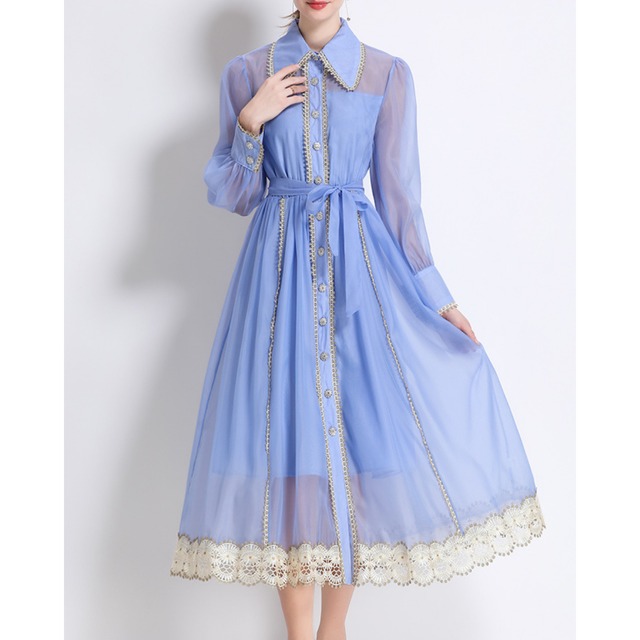 シャツラインエレガンスワンピース L1825