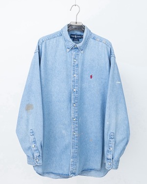 "Polo by Ralph Lauren" good fade & paint denim shirt