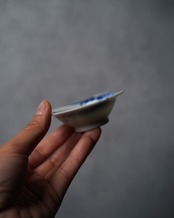 変形皿　富士山　染付　２枚　A