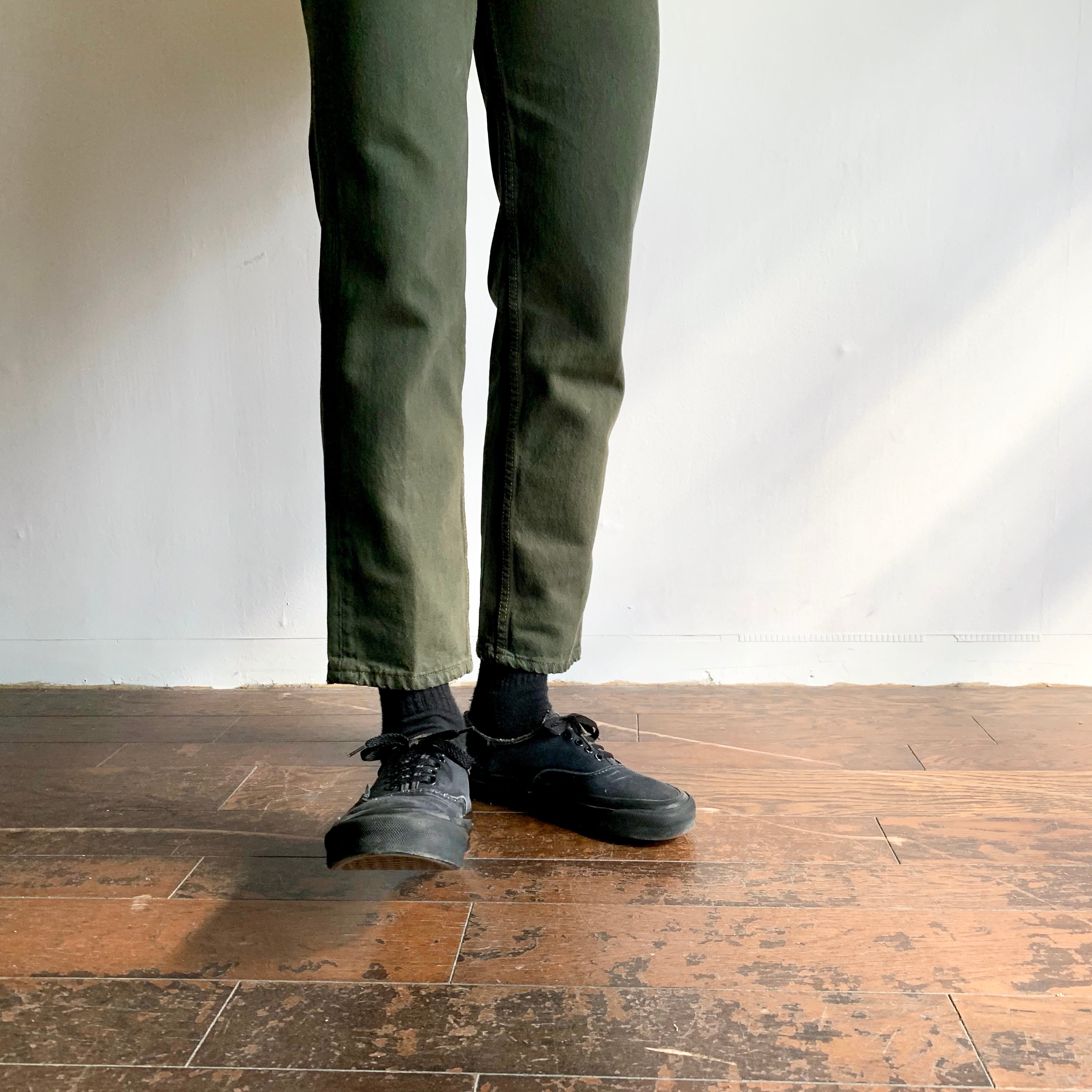 1335. 1990's levi's 701 garment dyed moss green 後染めモスグリーン