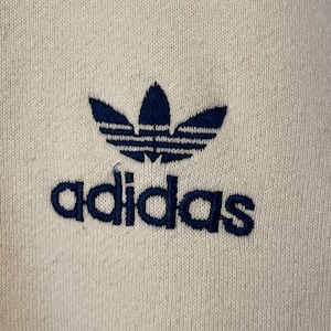 【adidas】80s トレフォイル 刺繍 ロゴ ワンポイント スウェット トレーナー アディダス メンズL  アメリカ古着