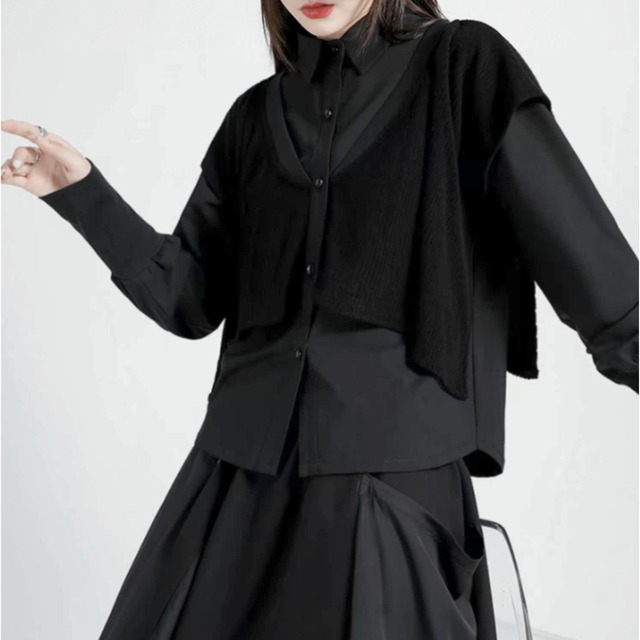 Fake layered design shirt C0953