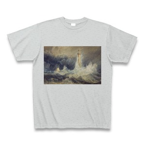 ベルロック灯台（ウィリアム・ターナー）：厳選名画Tシャツコレクション（グレー）