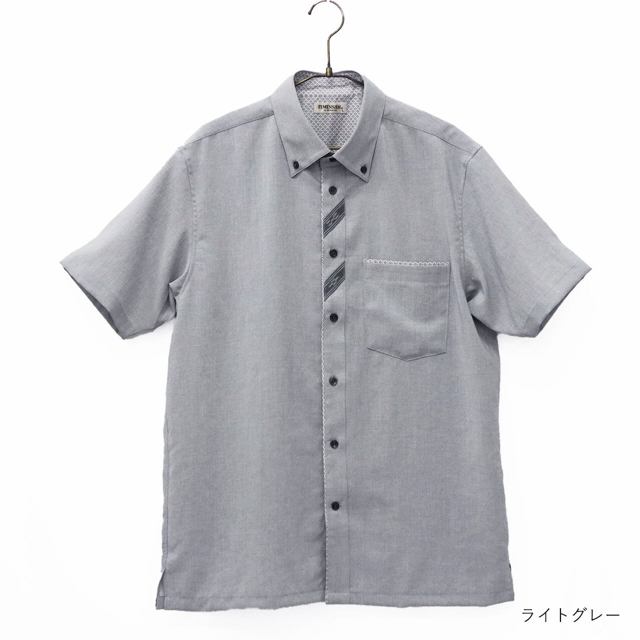リニーボイル ボタンダウン 半袖 シャツ [MINSAH] メンズ かりゆし