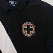 90s 00s Polo by Ralph Lauren ラルフローレン ダメージ加工 鹿の子 半袖 ポロシャツ L/黒 ブラック/日本製/インパクト21代理