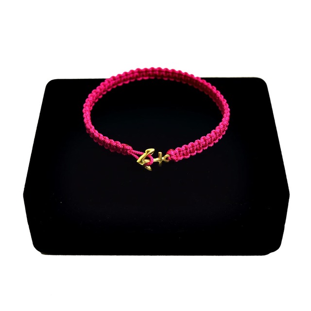 【無料ギフト包装/送料無料/限定】K18 Gold Premium Anchor Bracelet / Anklet Pink【品番 17S2010】