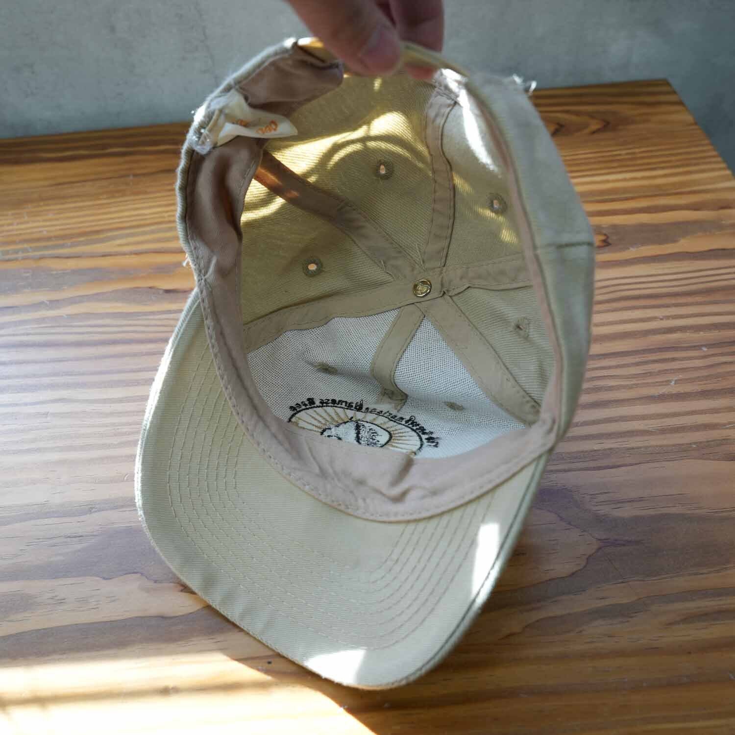 ヴィンテージ　GOODYEAR トラッカーキャップ OTTO製 90s～ OTTO CAP トラッカーキャップ USA企業ロゴ刺繍 ベージュ系 台湾