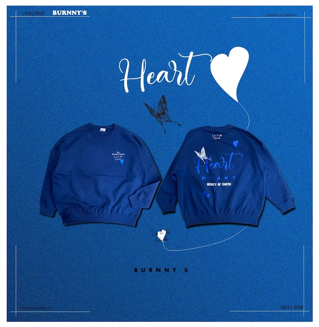 NEW♡HEARTビッグワイドスエットシャツ：M-XL