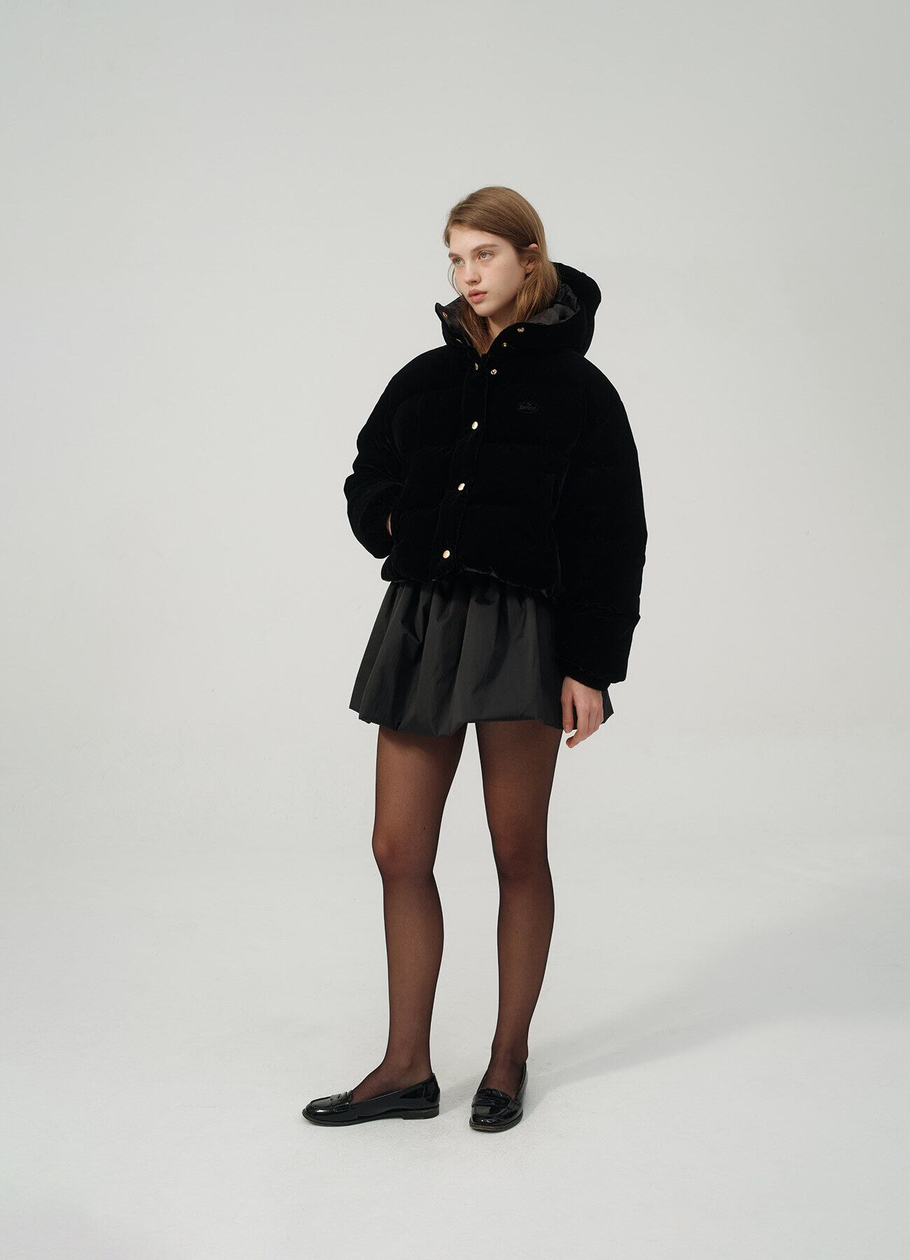 1月初旬発送 [The Barnnet] Little Black Velvet Goose Puffer Jacket