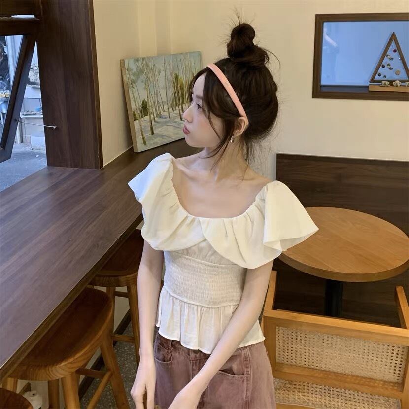 ホワイト オフショルダー ペプラムトップス オフショルダーペプラムトップス G105CT0008 | liberal style