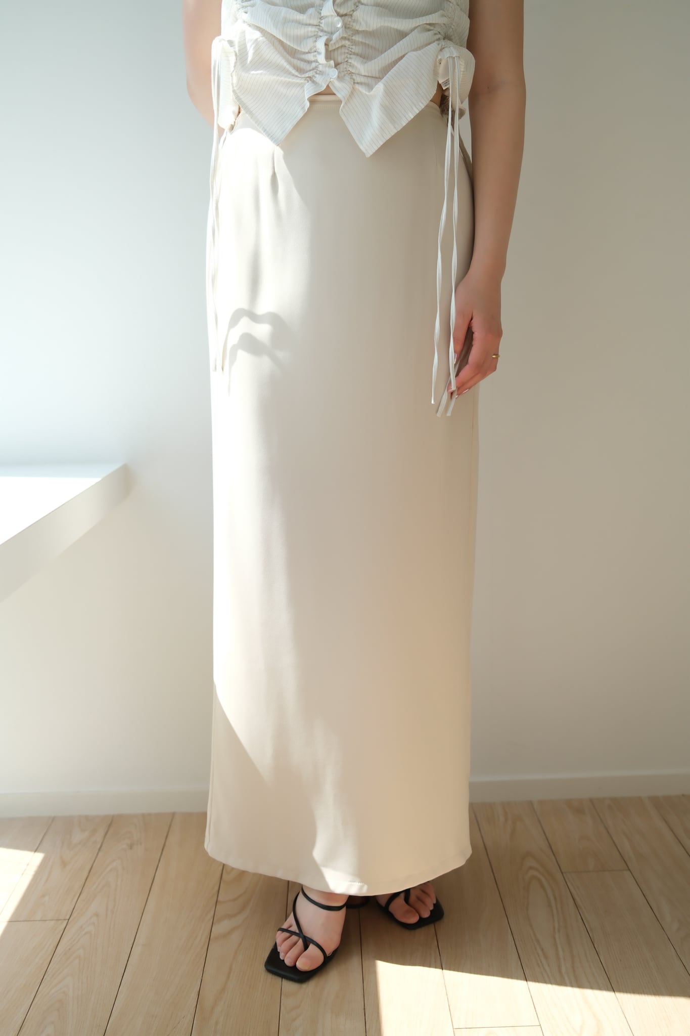 ànuke Georgette Pencil Skirt ジョーゼットペンシルスカート Ivory