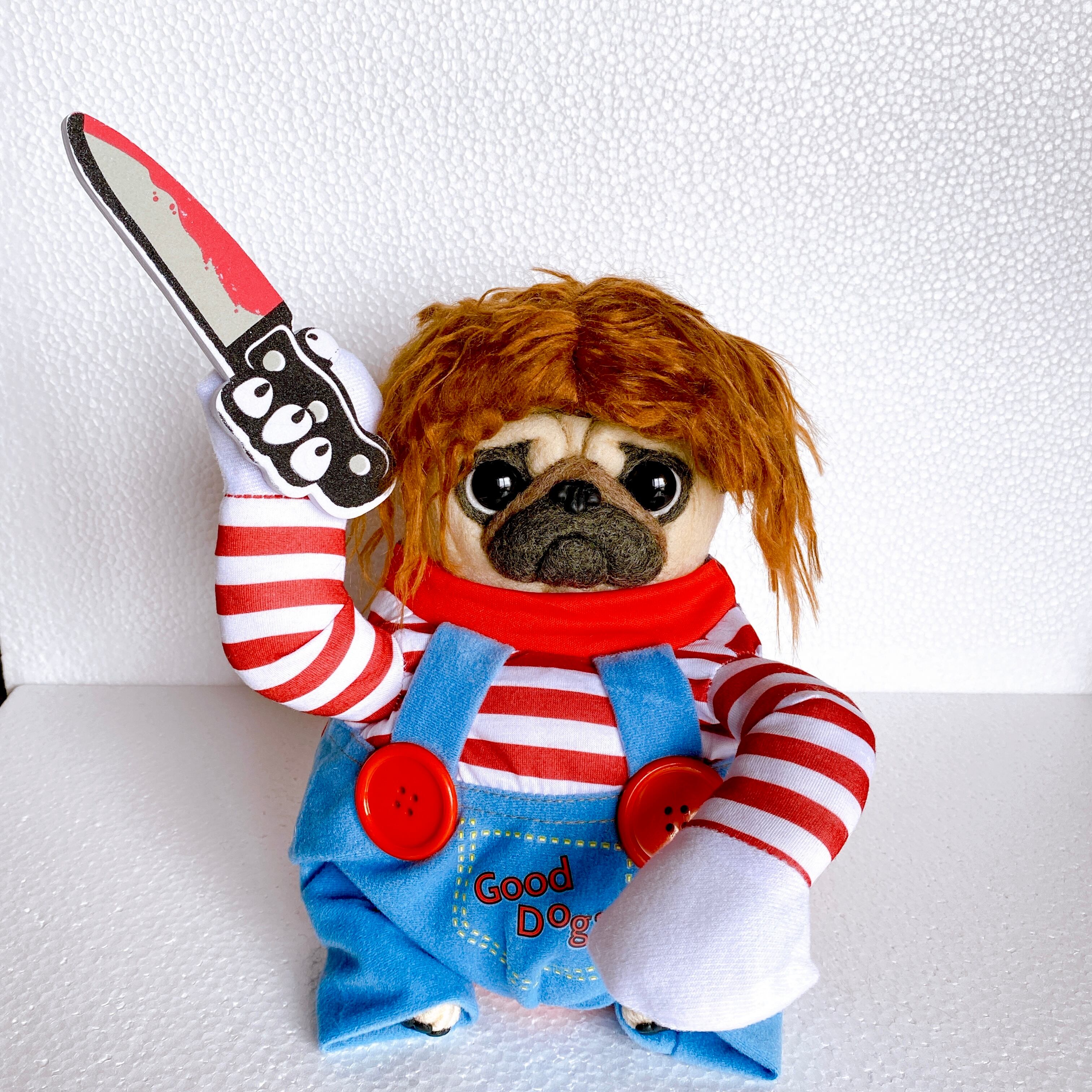 羊毛フェルト ハンドメイド パグ お座りポーズ 困った顔 【公式通販】