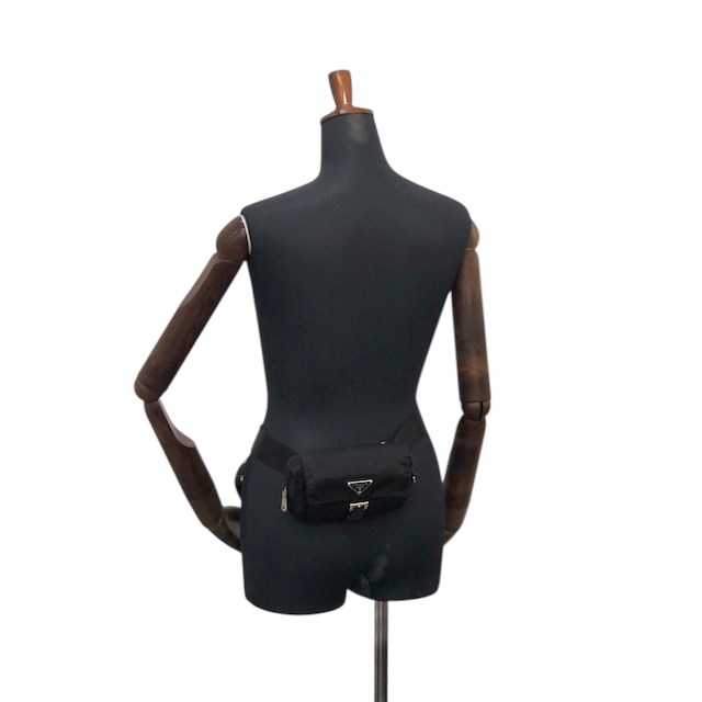 PRADA プラダ ショルダーバッグ ブラック トライアングルロゴ ナイロン レザー スリングバッグ vintage ヴィンテージ オールド s8izt8