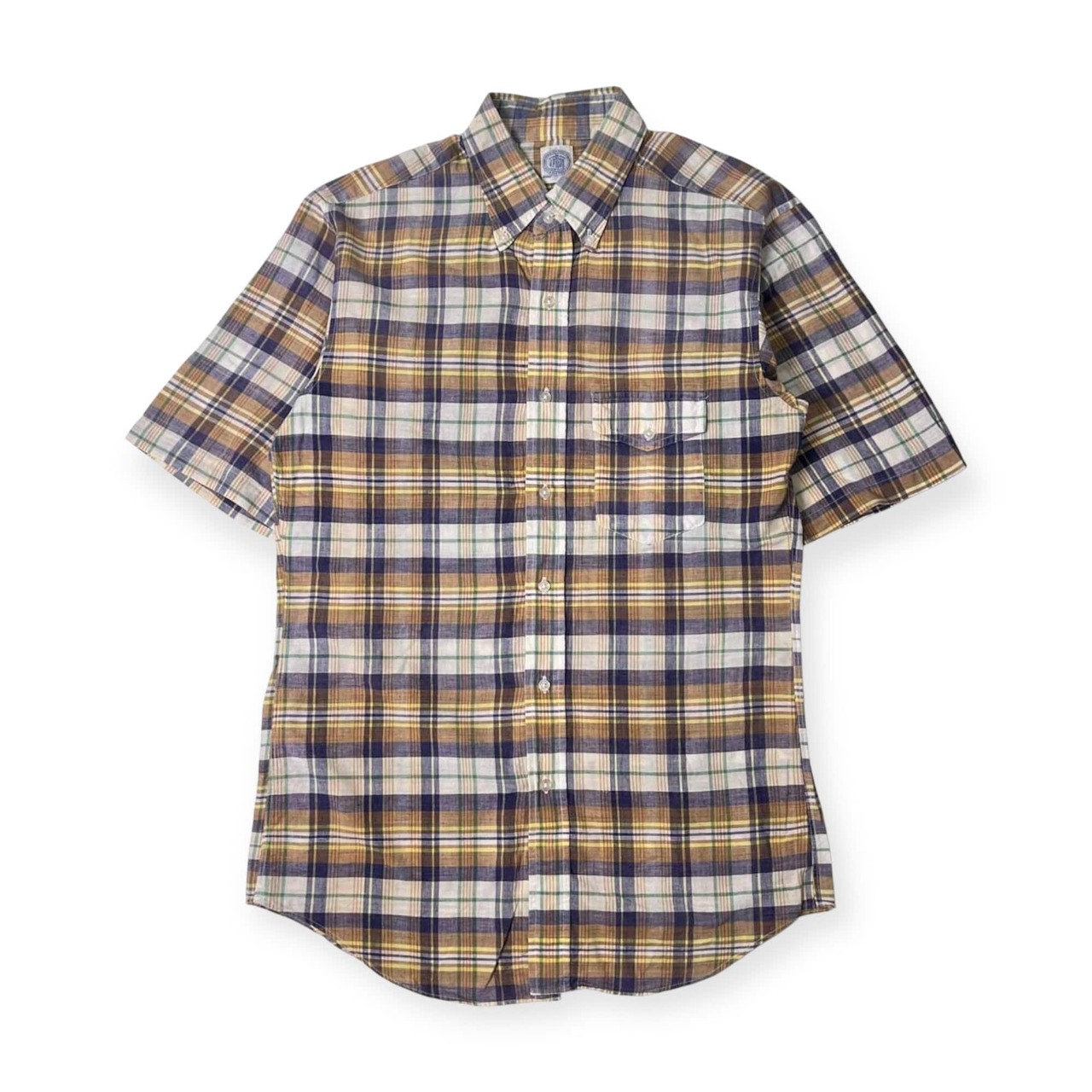 80s J.PRESS ジェイプレス チェック BD ボタンダウン 半袖シャツ LL/マルチ/メンズ/樫山/ビンテージ