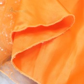 パーティドレス ワンピース ドレス オレンジ系 発表会 演奏会 パーティ 舞台 ダンス ロングドレス フリル レース 鮮やか 軽い ステージ衣装 お洒落 フォーマル パーティー かわいい 可愛い おしゃれ イベント用 目立つ ふんわり