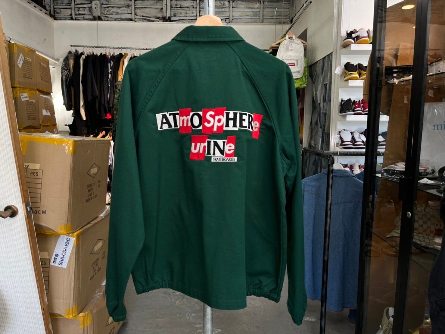 Supreme × ANTI HERO SNAP FRONT TWILL JACKET DARK GREEN MEDIUM