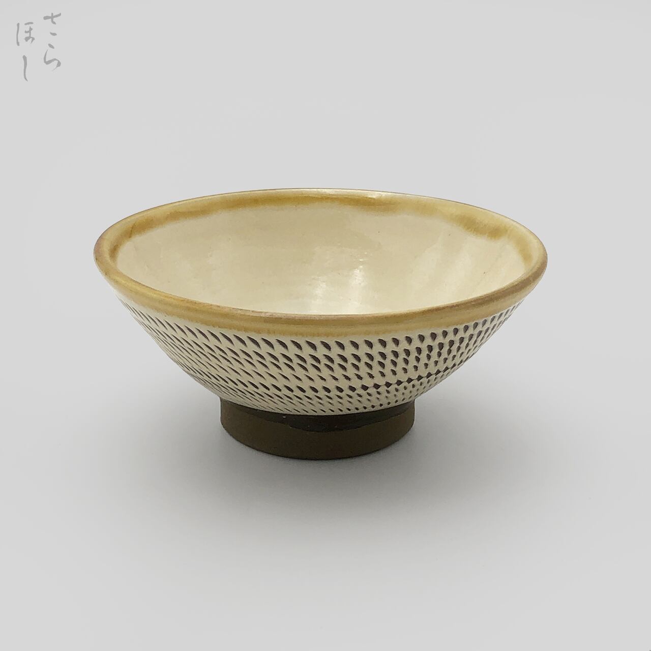 小鹿田焼 小袋窯 5寸丼 飛びかんな/櫛描き 緑 直径約15.5cm 陶器 和