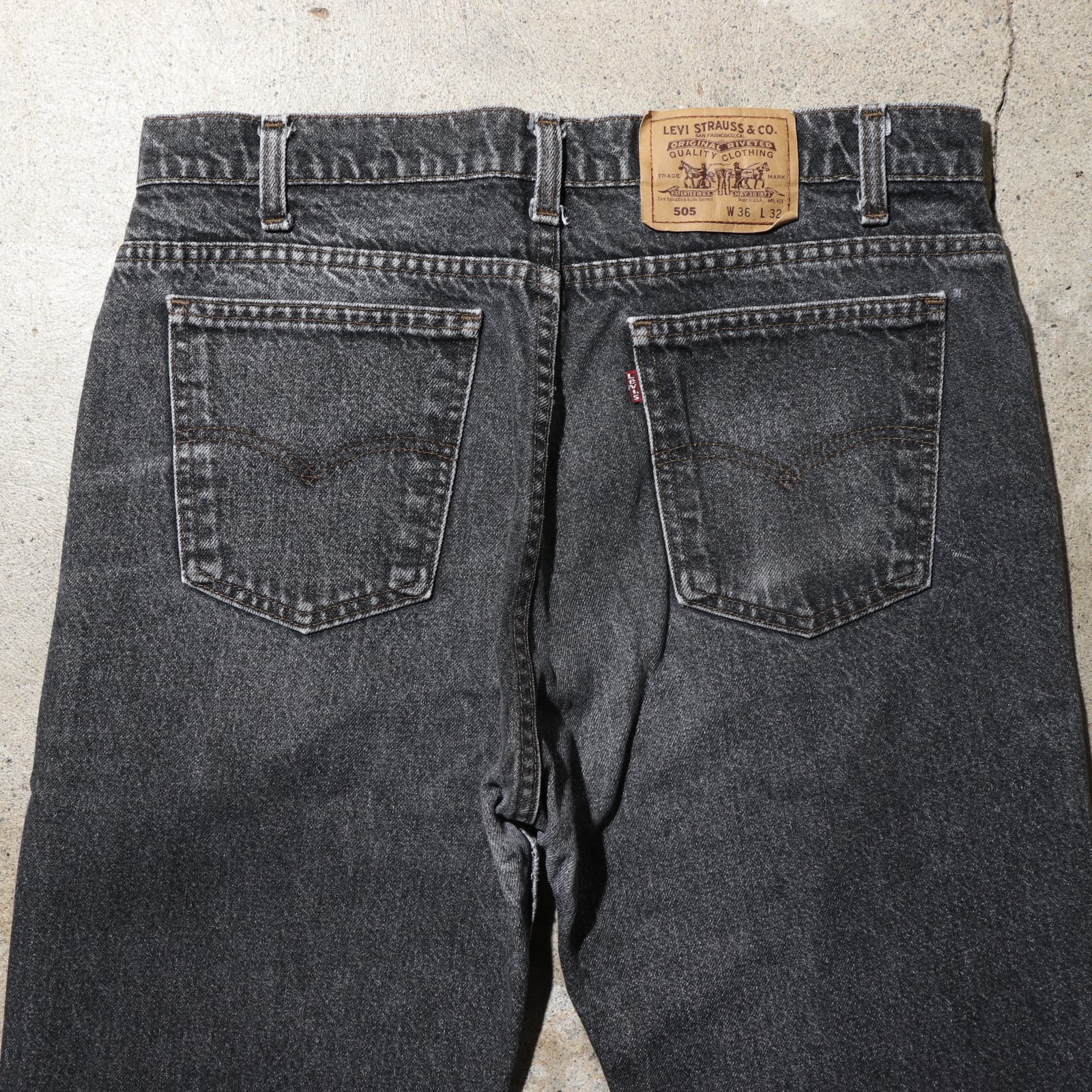 経年◎ 36×32 先染め 505 米国製 Levi 