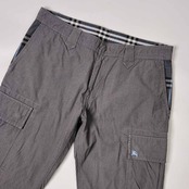 BURBERRY BLACK LABEL バーバリー ブラックレーベル 千鳥柄 カーゴ ハーフパンツ ショートパンツ 73/グレー系 メンズ
