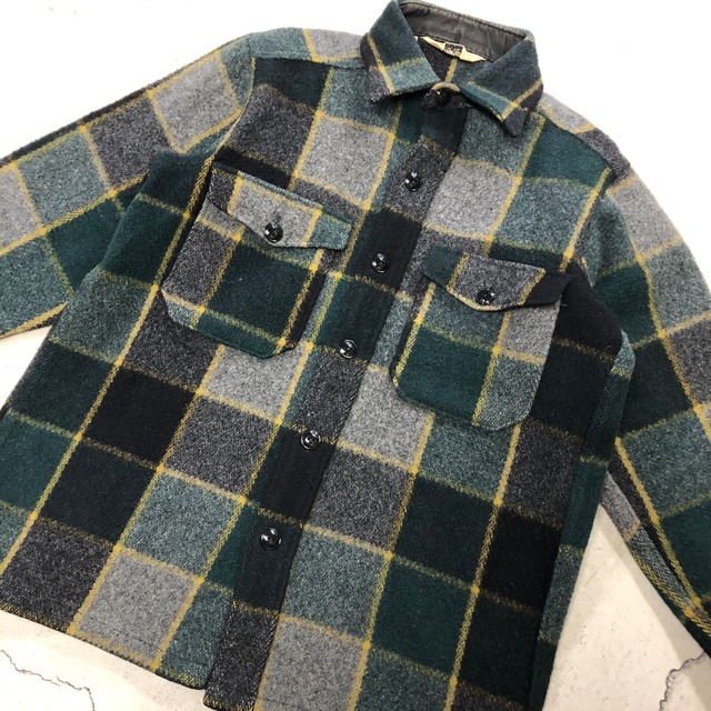 1970s WOOLRICH  WOOL CHECK JACKET GREEN
